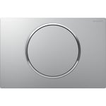 Pulsador serie Sigma10 de Geberit, barnizado en cromo mate, revestimiento fácil de limpiar, cromado brillante